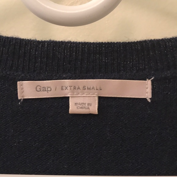 Gap XS navy and white 30% wool cardigan - Picture 3 of 3